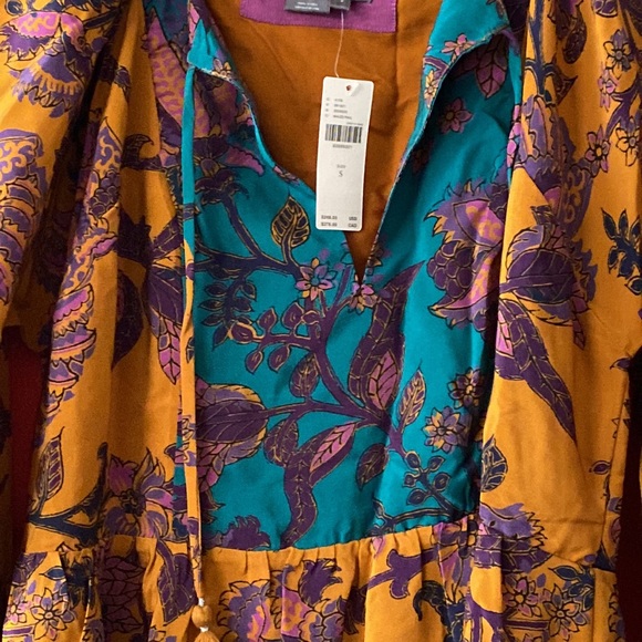 Anthropologie Romantic 100% Silk Tunic Dress size S new with tag nwt - Picture 5 of 9